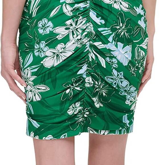 GUESS Women's V-Neck Full Front Zip Floral Printed Sheath Dress Size S - Picture 2 of 10